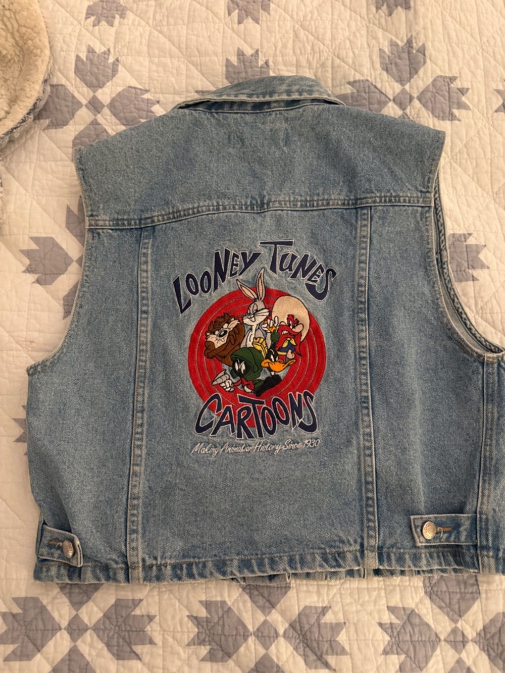 Warner Bros. Light Blue Denim Vest